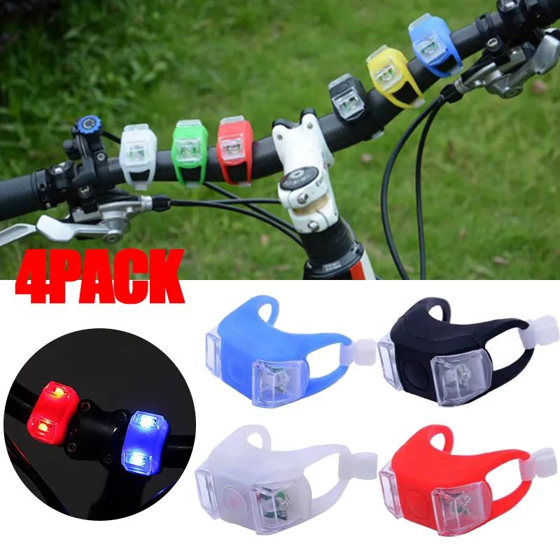 자전거 개구리 미등 LED 실리콘 자전거 후미등, 방수 야간 사이클링 안전 경고 램프, 자전거 액세서리, 4 개, 1 개